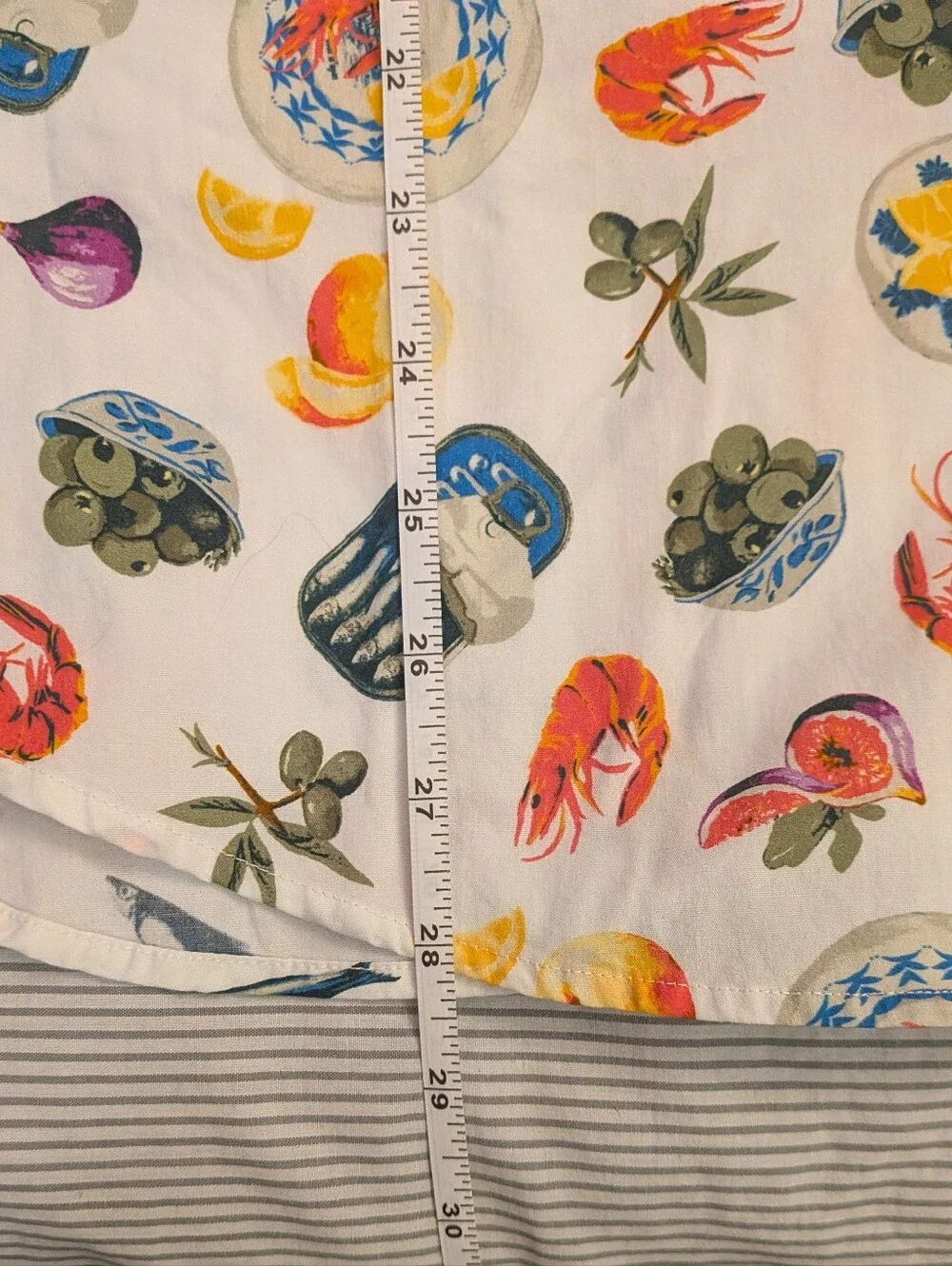J. Crew White Short-Sleeve Button-Down with Multicolor
